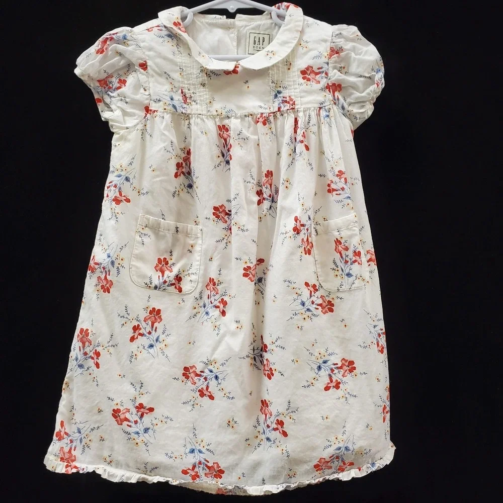 Gap X Doen Kids Cap Sleeve Floral Prairie Cottagecore Dress Size 5 Years Pockets